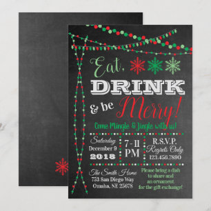 Holiday Party Invitation - Eat, Drink be Merry