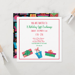 Holiday Party Invitation, Gift Exchange Fun Print Invitation
