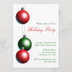 Holiday Party Invitation on Crisp White