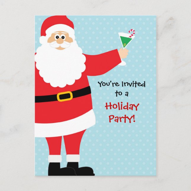 Holiday Party Invitation Postcard (Front)