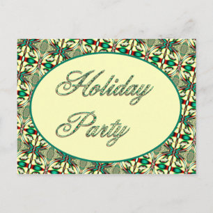 Holiday party invitation postcard