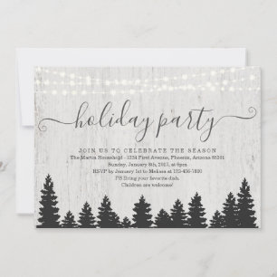 Holiday Party Invitation   Rustic Winter
