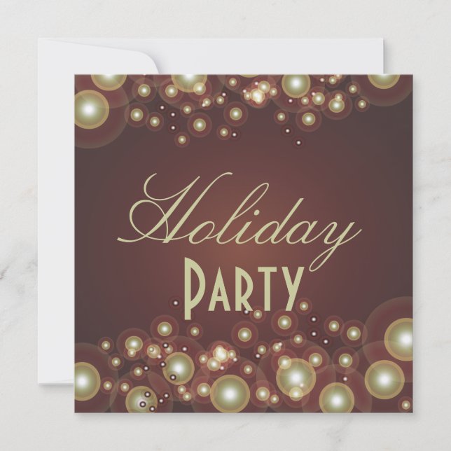 Holiday Party invitations, champagne bubbles Invitation (Front)