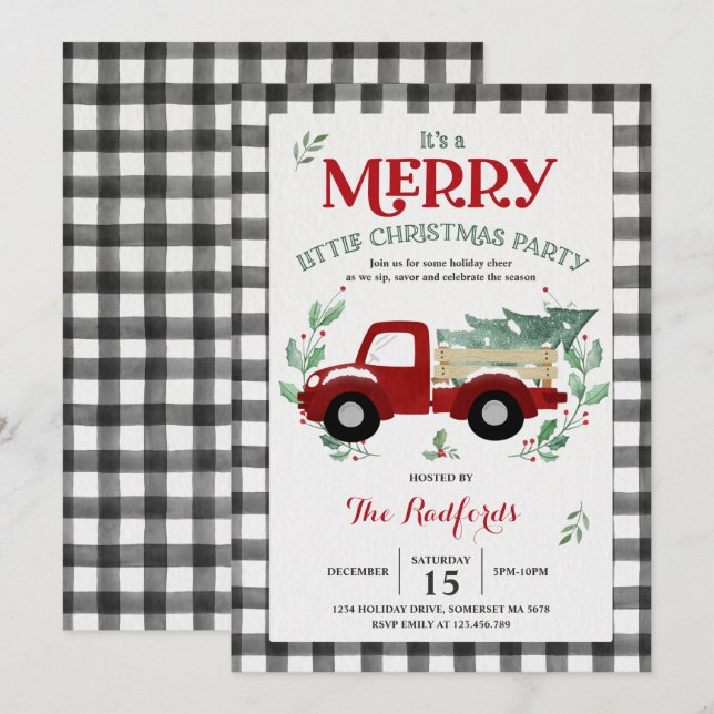 Holiday Party Invite Merry Little Christmas Party (Front/Back)