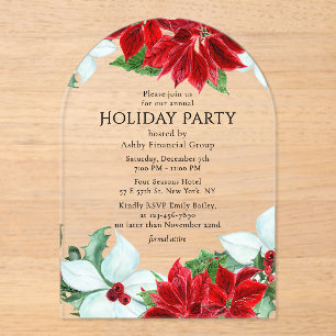 Holiday Party Modern Corporate Christmas Party Acrylic Invitations