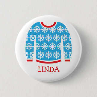Holiday Party Name Tags Ugly Christmas Sweater 6 Cm Round Badge