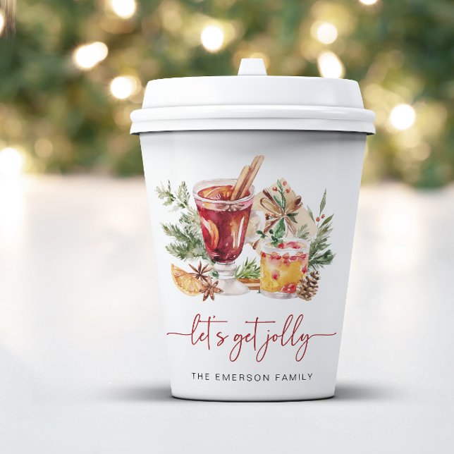 Holiday Party Paper Cups (Let's Get Jolly Holiday Paper Cup)