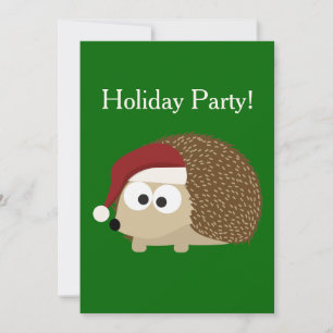 Holiday Party! Santa Hedgehog Invitation