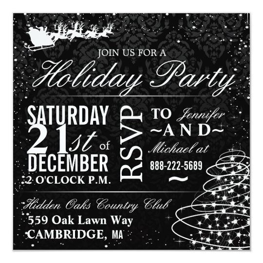 Holiday Party Santa Sleigh Christmas Party Invites
