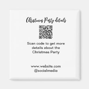 Holiday party Scan QR code details website social Magnet