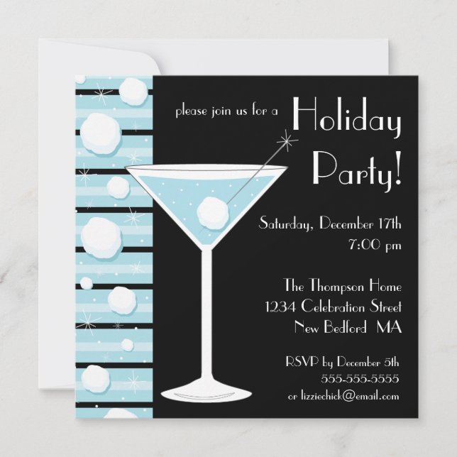 Holiday Party Snowball Cocktail Invitation (Front)