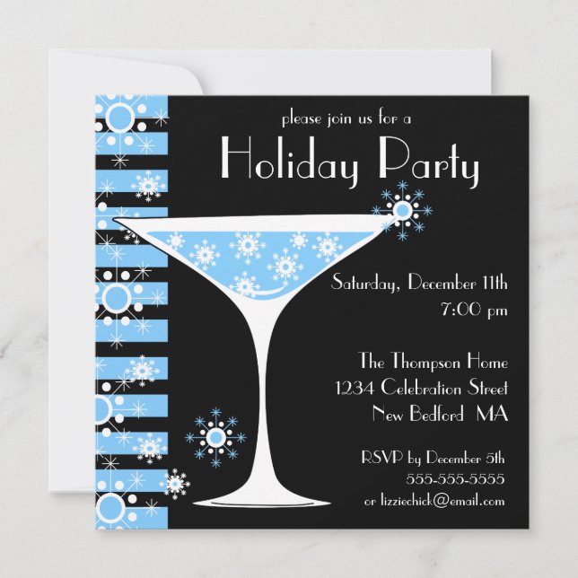 Holiday Party Snowflake Cocktail Invitation (Front)