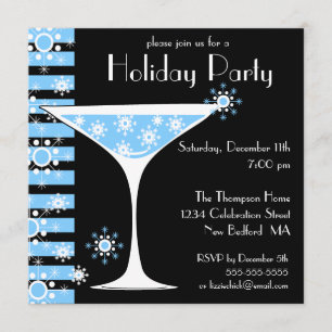 Holiday Party Snowflake Cocktail Invitation