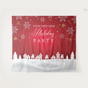 Holiday Party snowflakes photobooth backdrop Tapestry