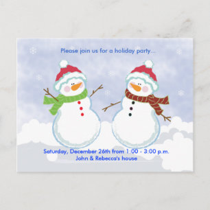 HOLIDAY Party Snowman Postcard Invitation