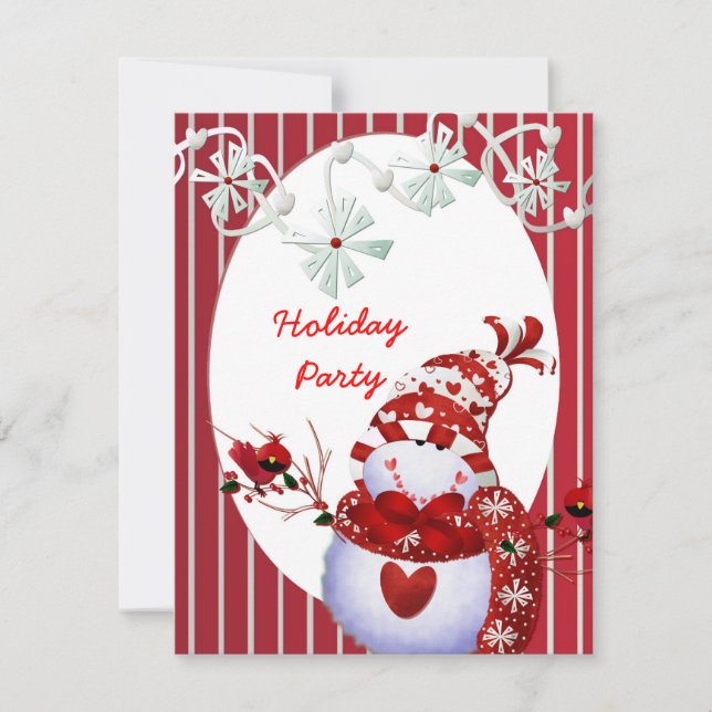 Holiday Party Snowman TEMPLATE Invitations (Front)