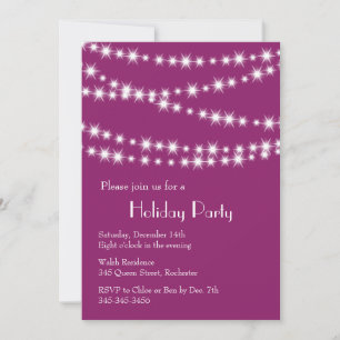 Holiday Party Twinkle Lights (magenta) Invitation