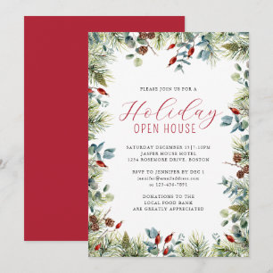 Holiday Party Winter Botanical Christmas Party Invitation
