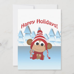 Holiday Party! Winter Monkey Invitation
