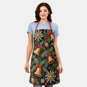 Holiday pattern, Christmas Bells with Snowflakes, Apron