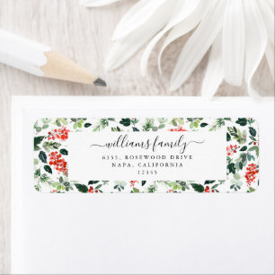 Holiday Pattern Script Custom Return Address Label