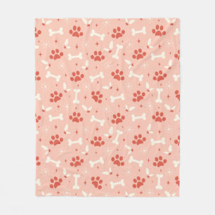 Holiday Paws & Bones Christmas Pattern Fleece Blanket