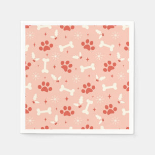 Holiday Paws & Bones Christmas Pattern Napkin