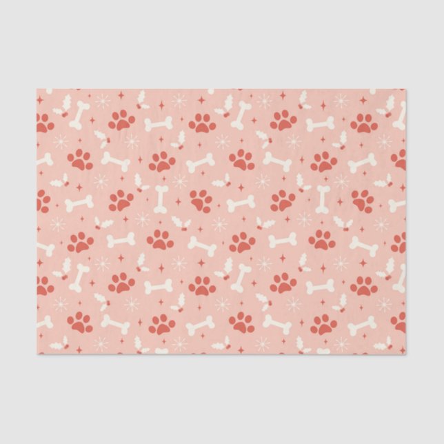 Holiday Paws & Bones Christmas Pattern Tissue Paper (Front)