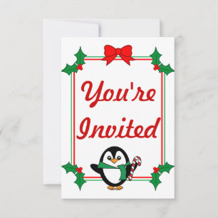 Holiday Penguin Party Invites