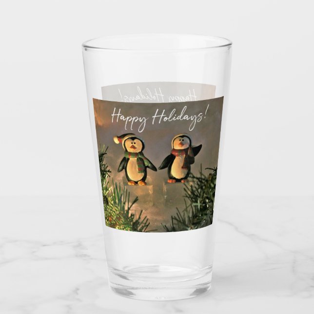Holiday Penguins Glass (Front)
