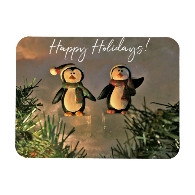 Holiday Penguins Magnet (Horizontal)