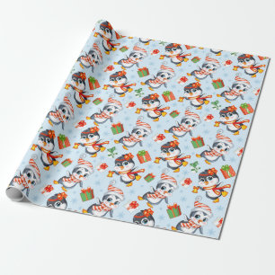 Holiday Penguins Wrapping Paper