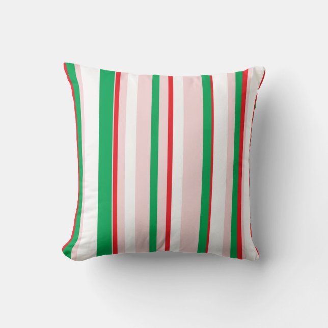 Holiday Peppermint Stripe Cushion (Front)