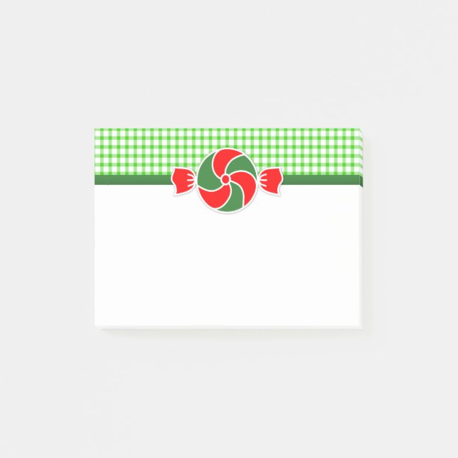 Holiday Peppermints Red and Green Post-it Notes (Front)