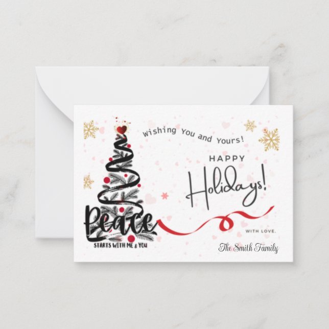 HOLIDAY PERSONALIZED PEACE CARDS (Front)