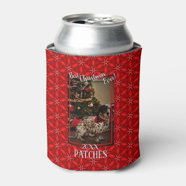 Holiday Pet Photo Template Best Christmas Ever Can Cooler (Can Front)
