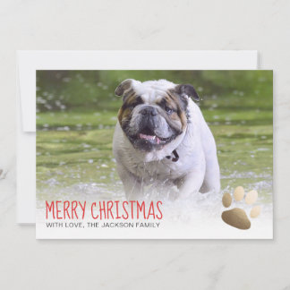 Holiday Photo Card | Gold Paw Dog