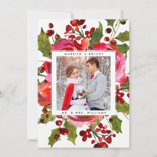 HOLIDAY PHOTO CARD Married and Bright Christmas