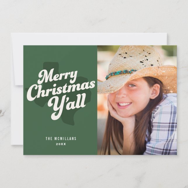 Holiday Photo Card *Merry Christmas Y'all* (Front)