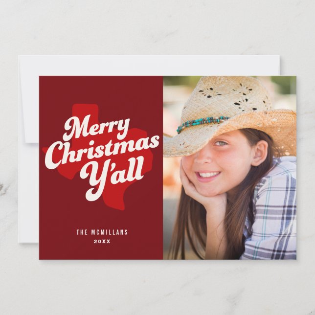 Holiday Photo Card *Merry Christmas Y'all* (Front)