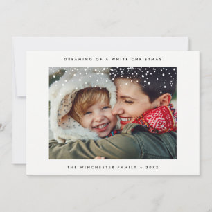 HOLIDAY PHOTO CARD   Minimal Modern Snow Christmas