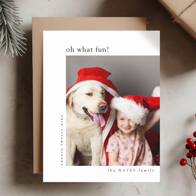 Holiday Photo Card | Modern Minimal Oh What Fun! (Share festive joy with a modern "Oh What Fun!" photo card by Guava)
