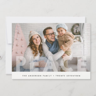 HOLIDAY PHOTO CARD Peace Minimal Dots Christmas