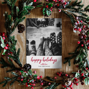 Holiday Photo Card Simple Modern Happy Holidays