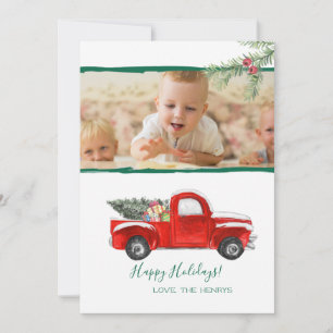 Holiday Photo Card - Vintage Red Truck