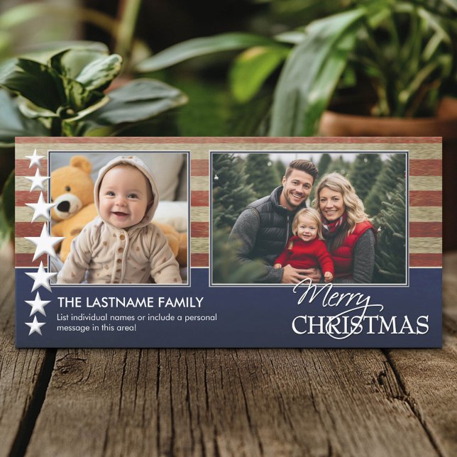 holiday photo card with a patriotic theme (Custom Photo Card)