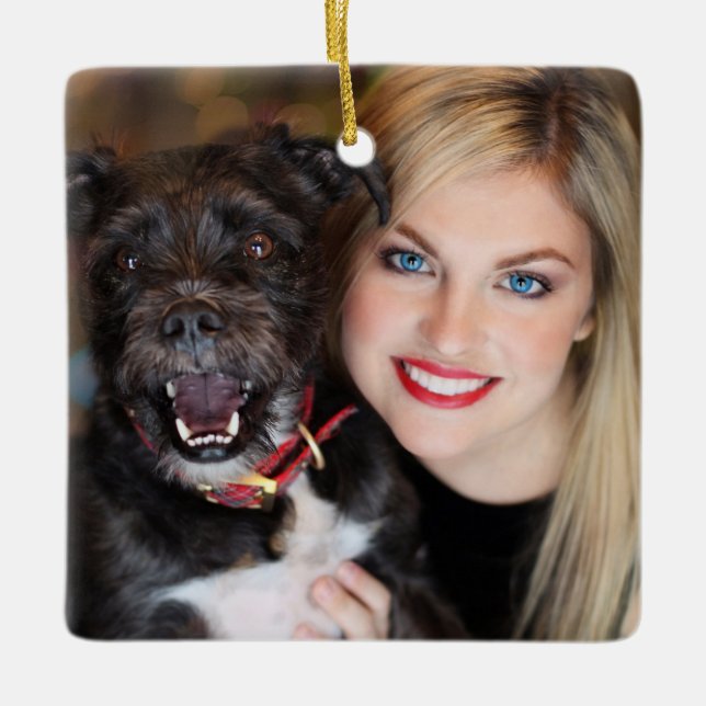 Holiday Photo  Ceramic Ornament (Front)