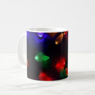 Holiday Photo Christmas fairy lights on real snow Coffee Mug
