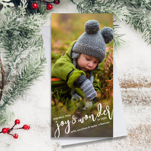 Holiday Photo Christmas Joy & Wonder Hand-Lettered