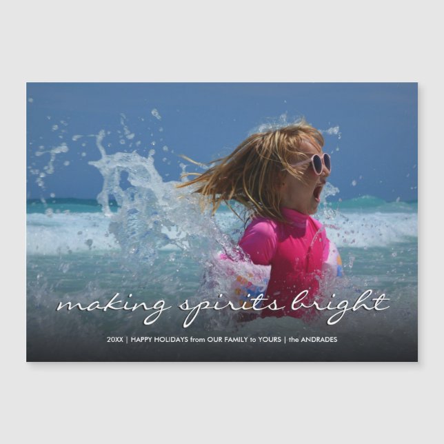 Holiday Photo Christmas Kids Making Spirits Bright (Front)